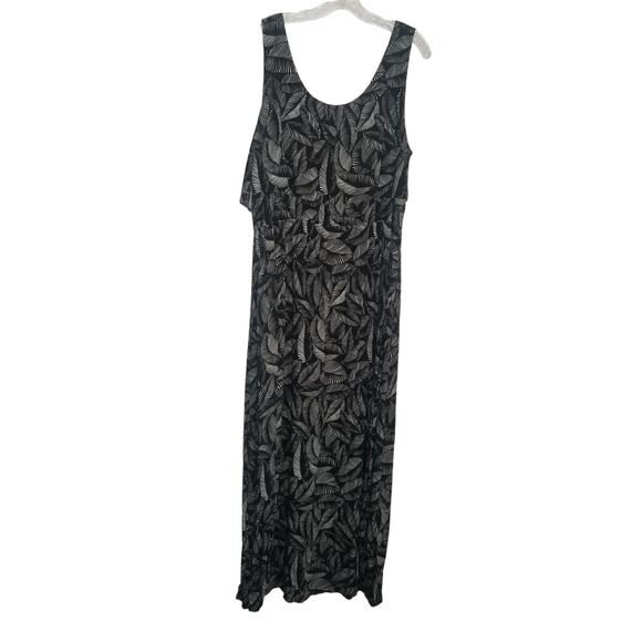 Merona Sleeveless Flounce Top Tropical Maxi Dress, Black White Size XL - Picture 3 of 9